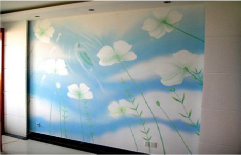 汉川画墙绘怎么画好白云的蓬松感？