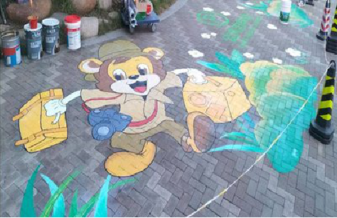 汉川夏季画地面彩绘会遇到的问题