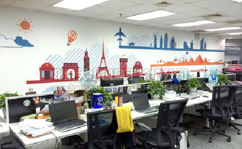 汉川教你设计办公室墙绘的方法。