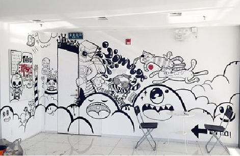 汉川手绘墙并非传统涂鸦。